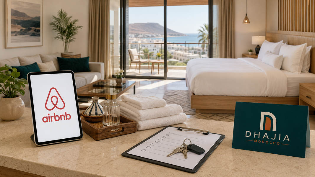 Guest-ready Agadir apartment prepared for Airbnb and short-term rental by DHAJIA Morocco