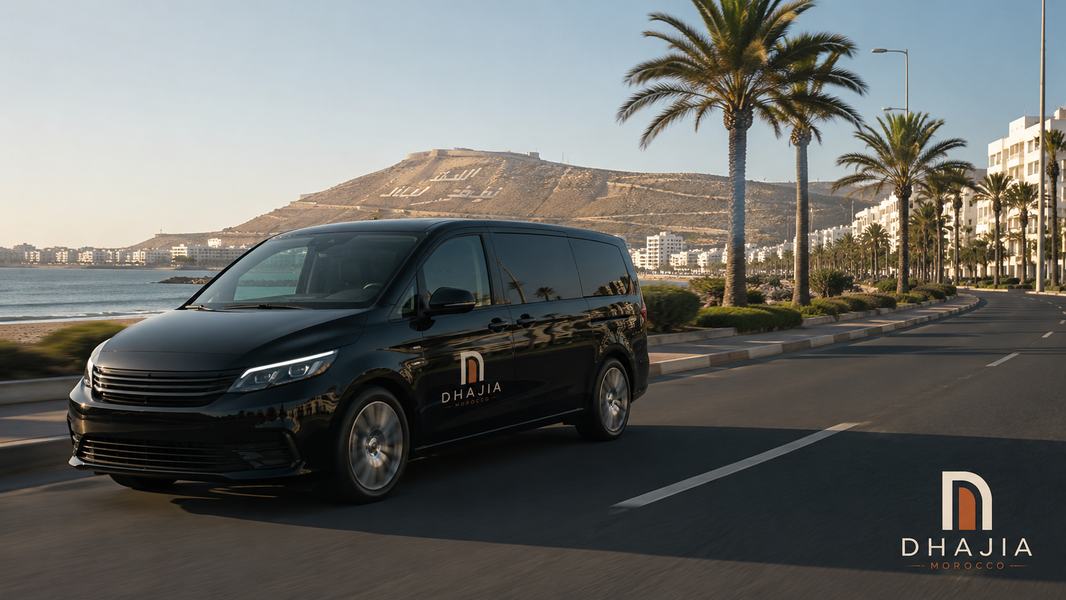 DHAJIA Morocco private transfer vehicle on the Agadir coast for airport taxi and city travel