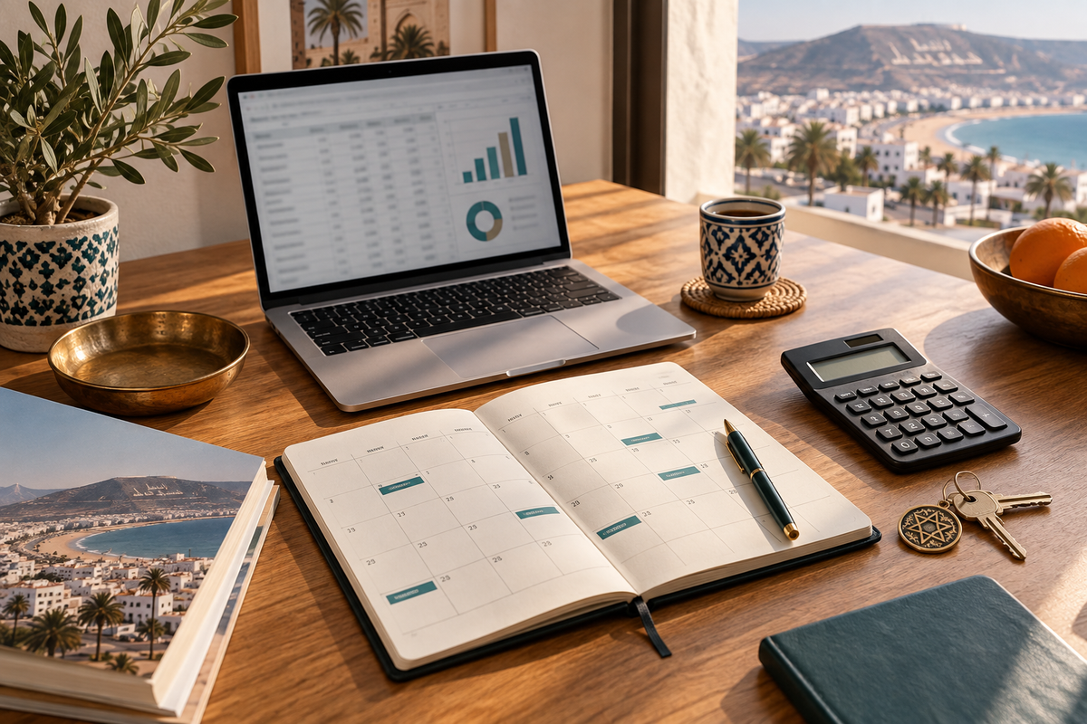 Illustration of rental income planning with an occupancy calendar and calculator