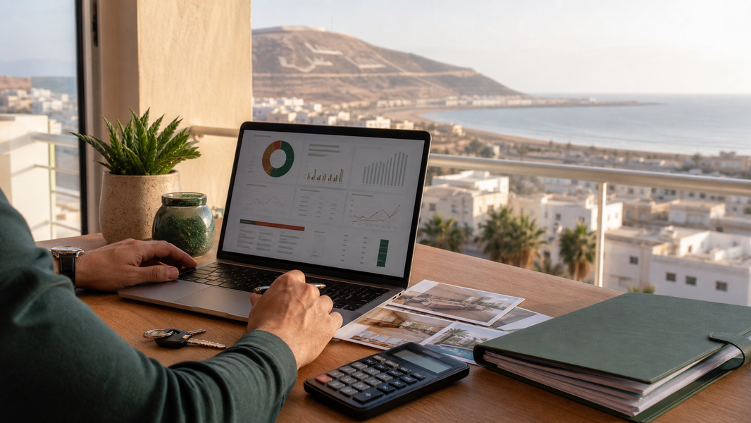 Rapports mensuels de gestion immobilière pour les propriétaires d'Agadir