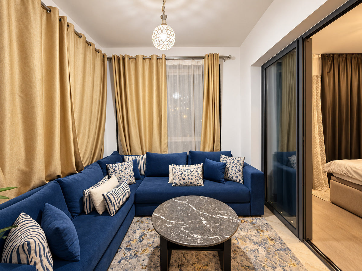 DHAJIA Morocco Hivernage Agadir Bay apartment lounge with window light