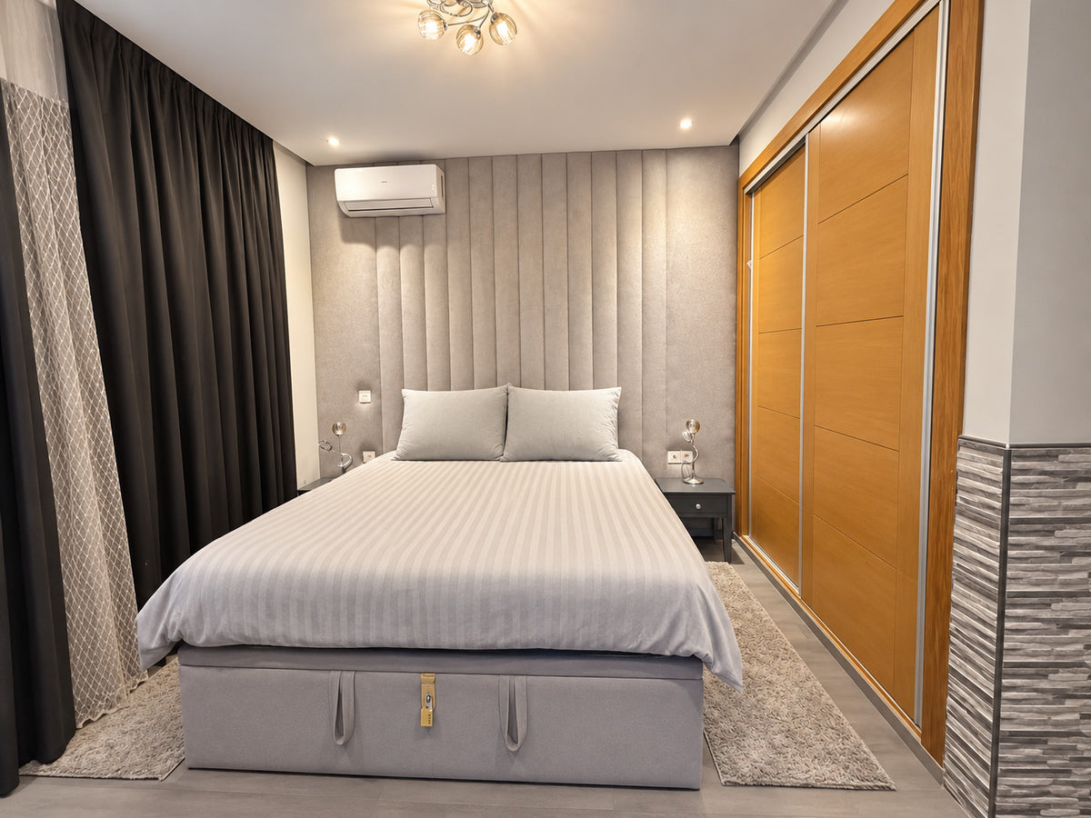 DHAJIA Morocco Hivernage Agadir Bay apartment master bedroom prepared for guests