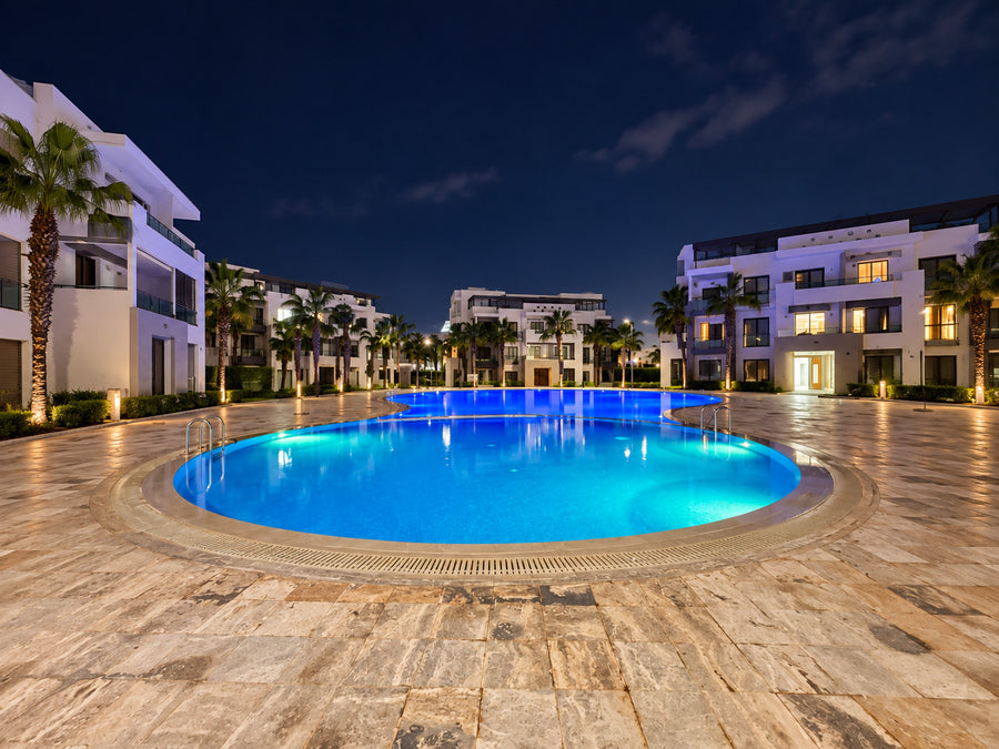 DHAJIA Morocco Hivernage Agadir Bay swimming pool at night
