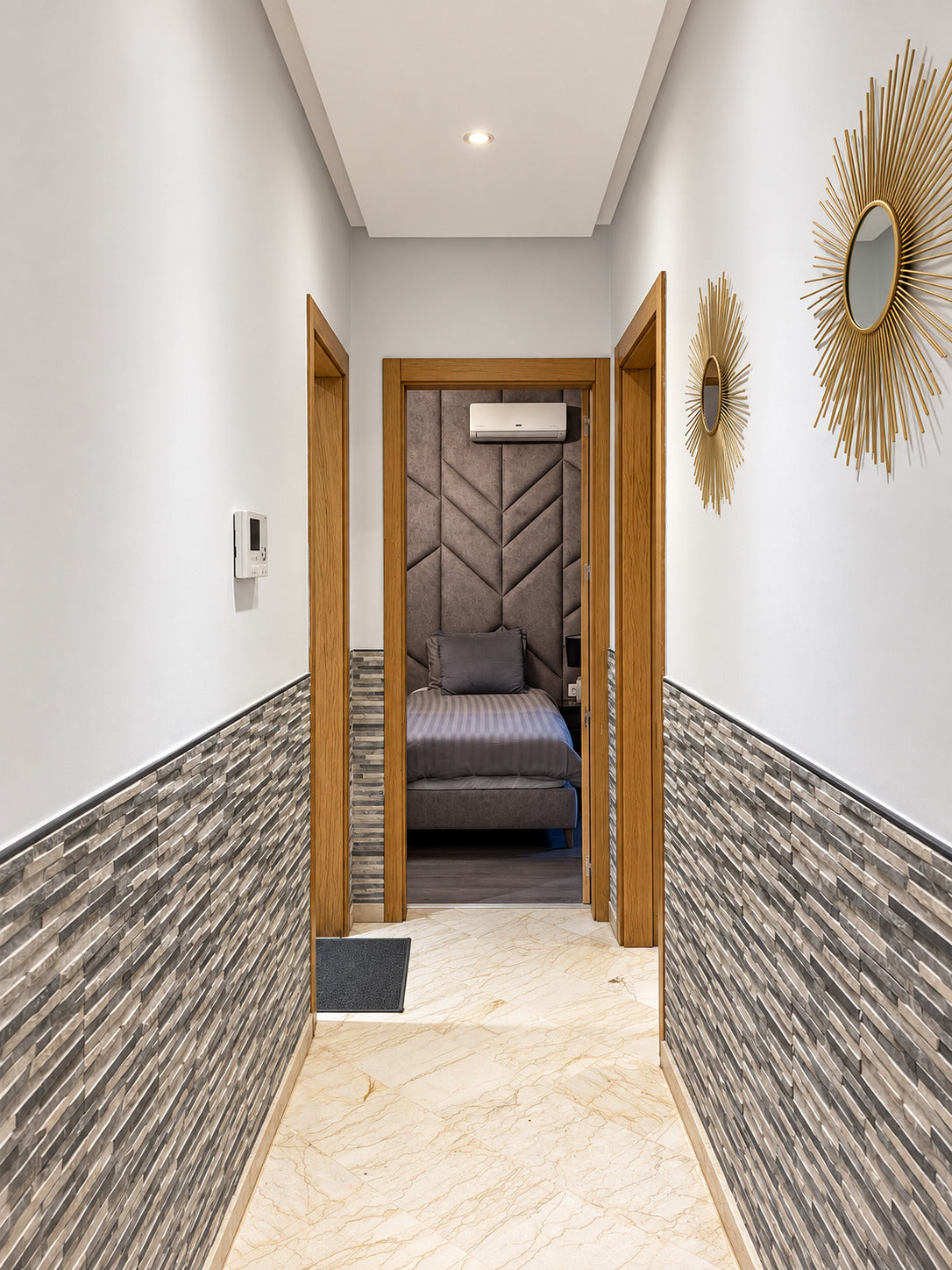 DHAJIA Morocco Hivernage Agadir Bay apartment hallway and bedroom orientation view
