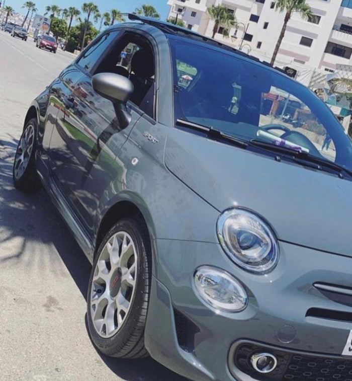 Grey Fiat 500 available for DHAJIA Morocco car hire in Agadir — view 3