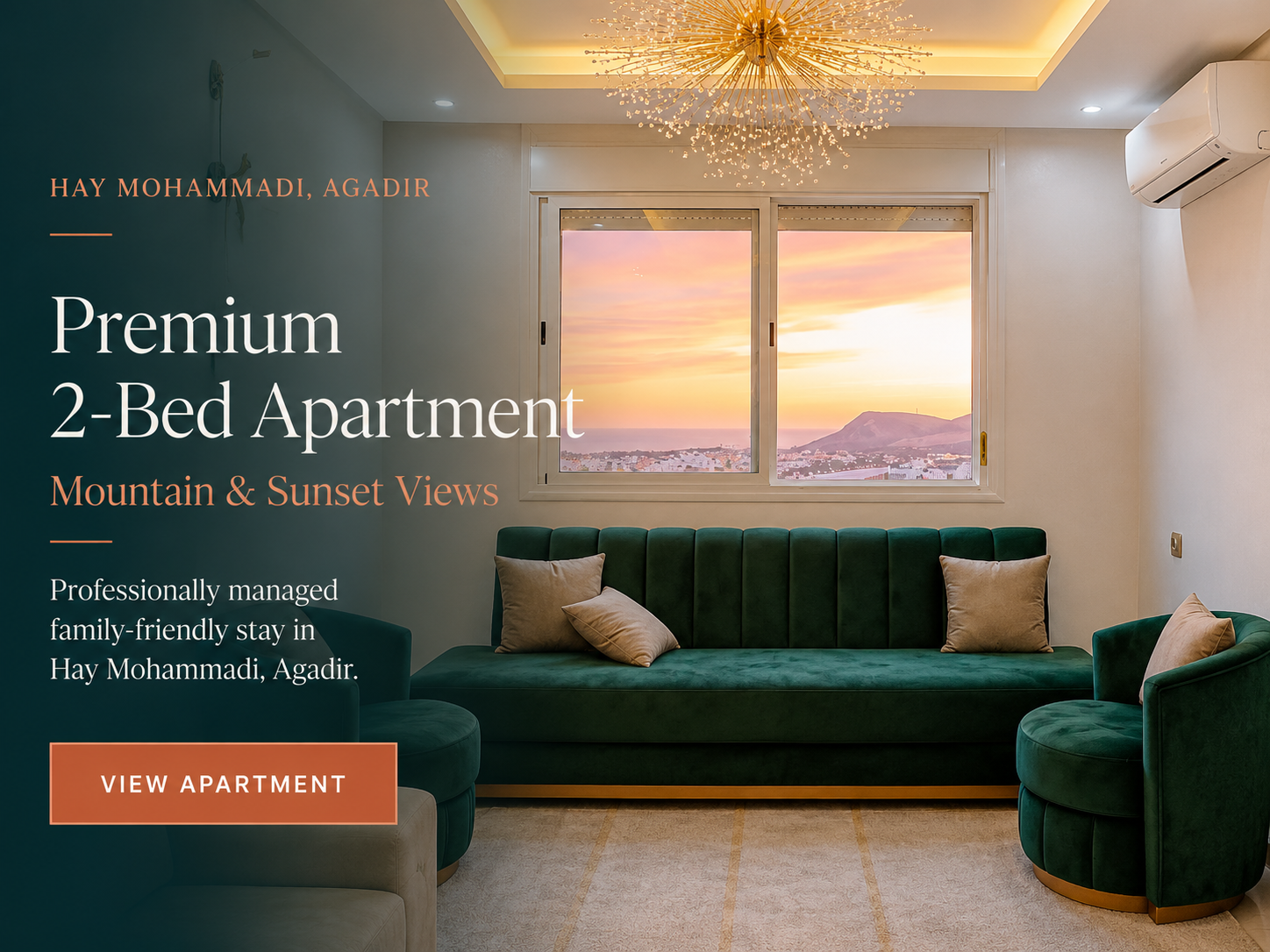DHAJIA Hay Mohammadi, Agadir Premium 2-Bed Apartment + Mountain & Sunset Views