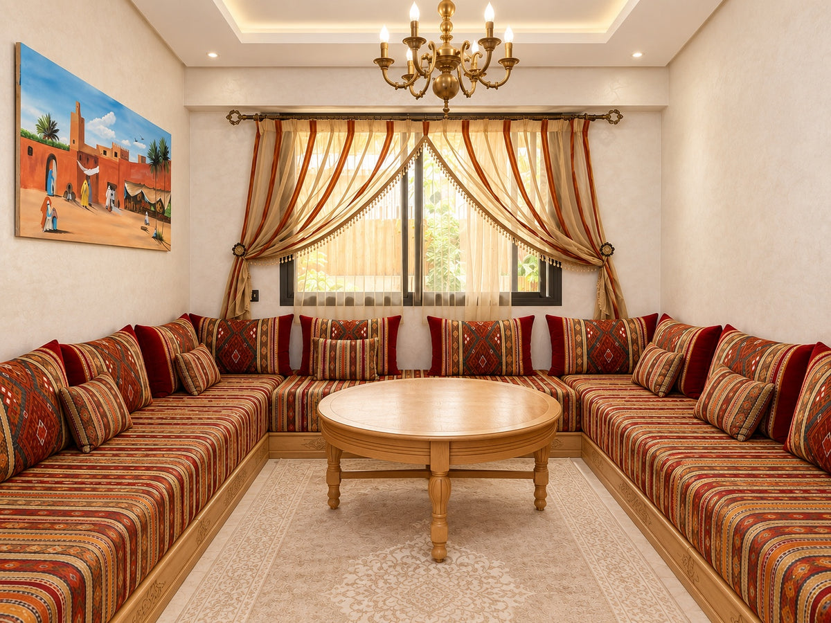 Living & dining | Moroccan lounge with traditional seating and coffee table