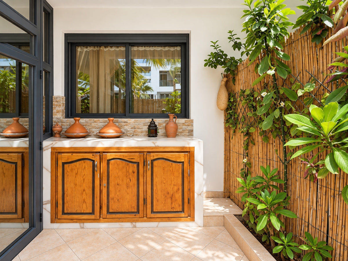 Private garden | Outdoor kitchen and preparation area by the garden