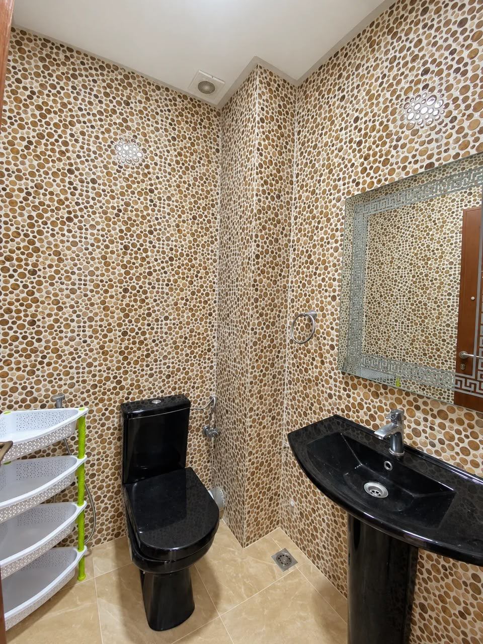 Bathroom basin and toilet