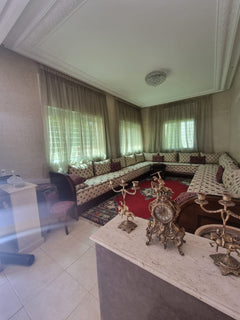 Salon seating beside windows — Dakhla Bloc F1 villa, Agadir