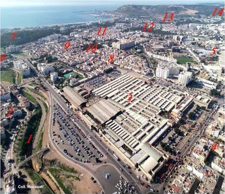 Supplier-provided aerial overview of Agadir's old industrial area; exact plot boundaries are not identified