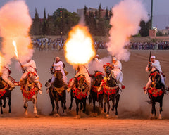 Moroccan Tbourida riders — illustrative Fantasia photograph, Houssain tork, CC BY-SA 4.0