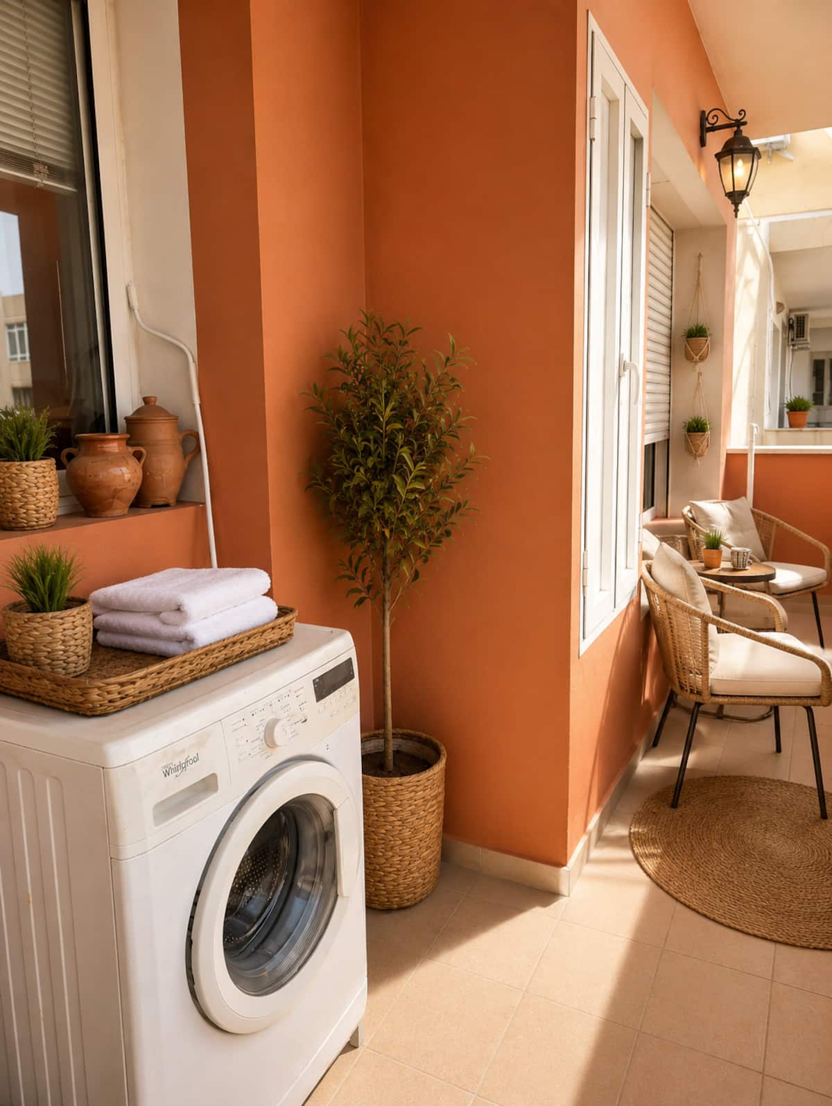 Islane GH6 balcony laundry area with washing machine