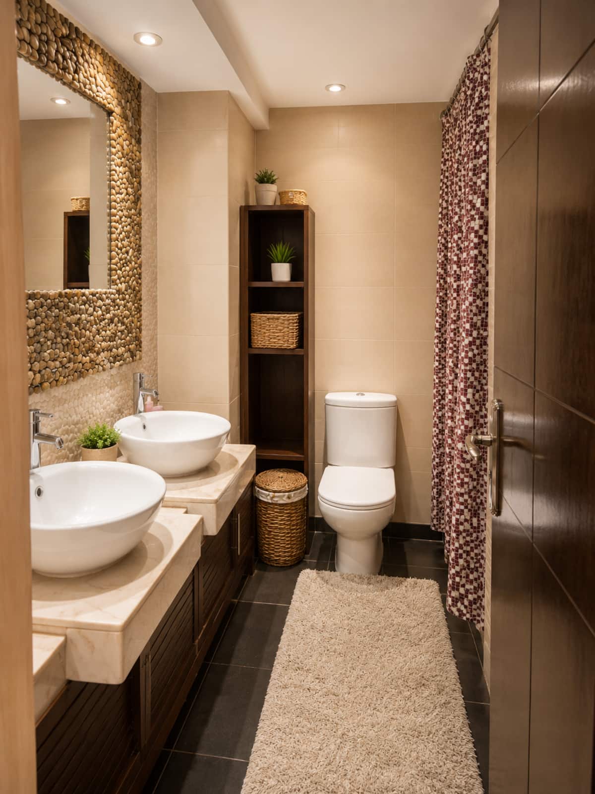 Islane GH6 bathroom with twin basins and shower