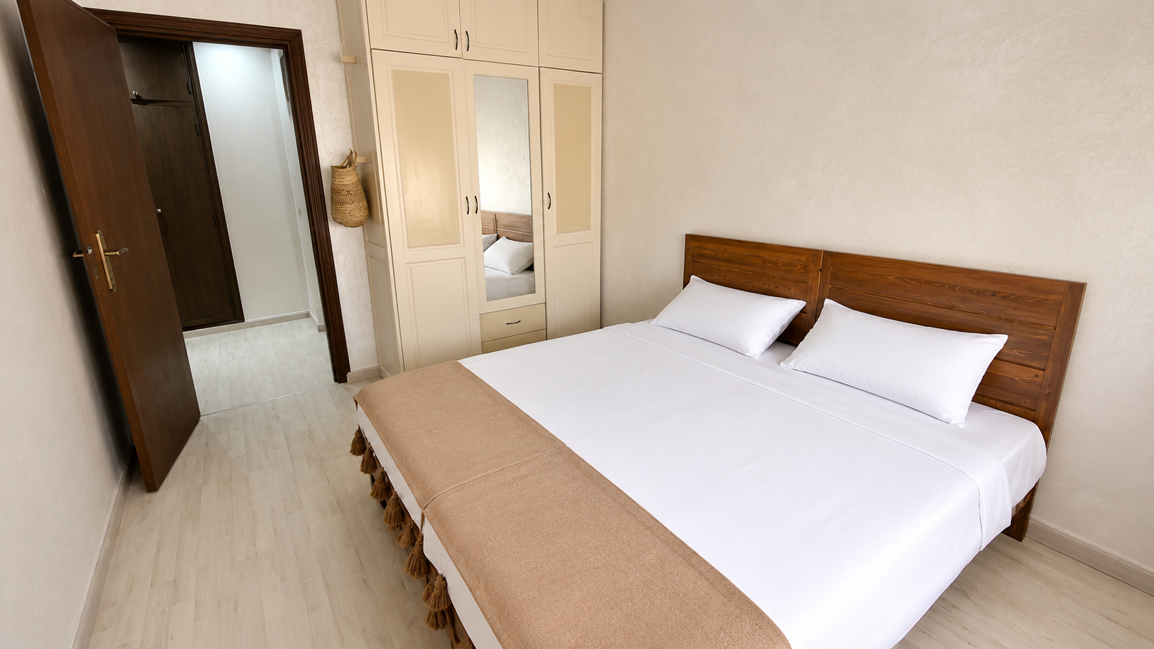 Second double bedroom in the Haut Founty two-bedroom apartment.