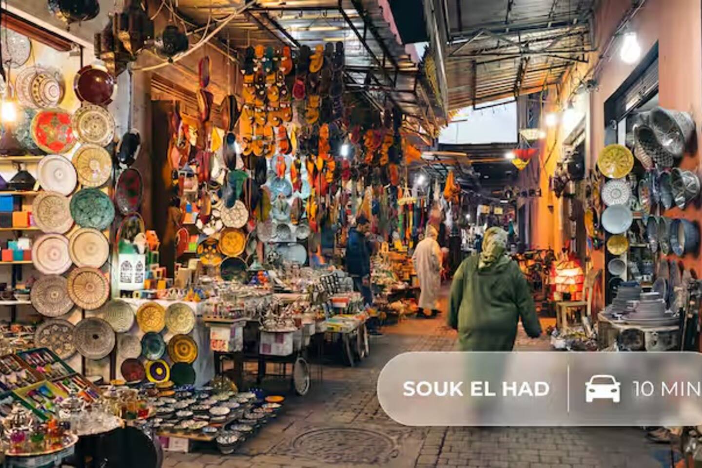 Souk El Had market in Agadir, a nearby attraction for guests in Hay Mohammadi.