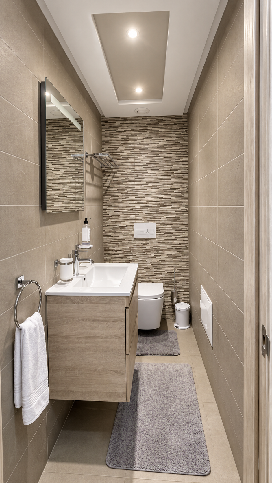Bathroom and shower at the Iken Gardens holiday apartment, Agadir Bay