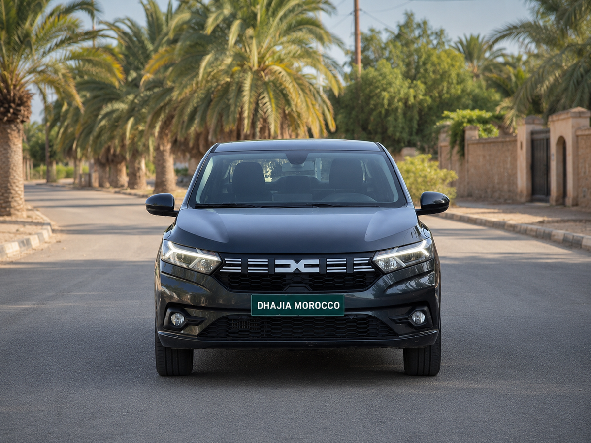 Dark blue 2023 Dacia Logan car hire in Agadir by DHAJIA Morocco