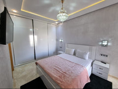 Bedroom with double bed — Résidence Elkatani, Les Jardins d’Agadir, 79 m²