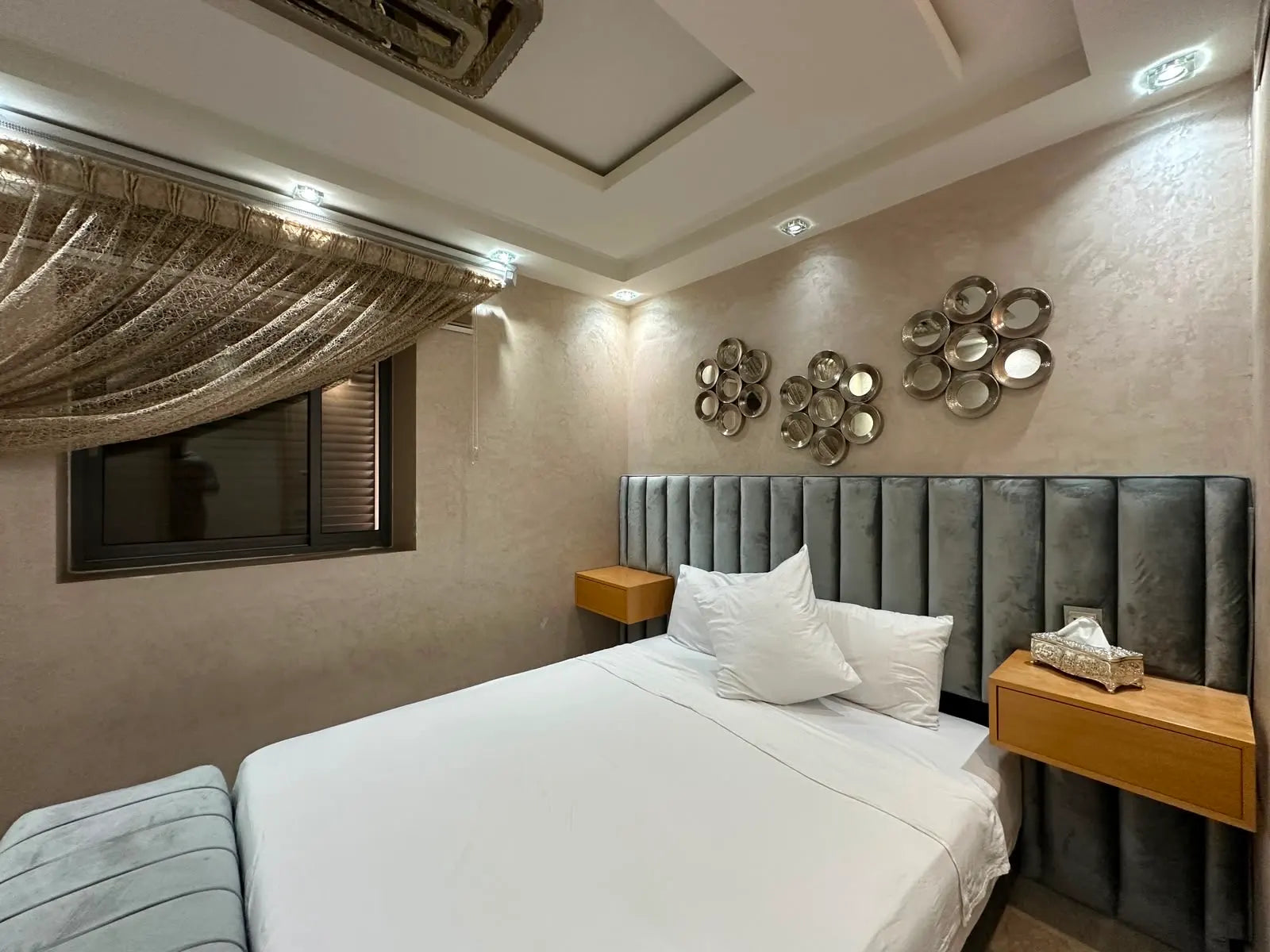 Comfortable second double bedroom at the Iken Gardens apartment in Agadir Bay.
